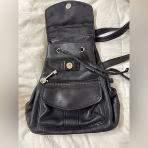 Fossil Black Leather Backpack like new